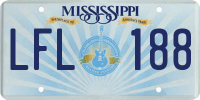 MS license plate LFL188