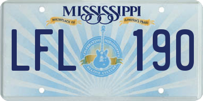 MS license plate LFL190
