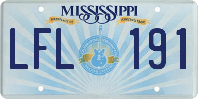 MS license plate LFL191