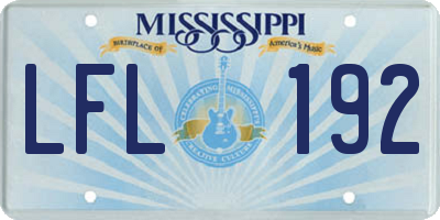 MS license plate LFL192