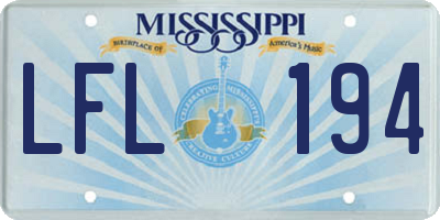 MS license plate LFL194