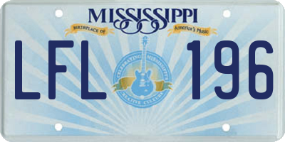 MS license plate LFL196