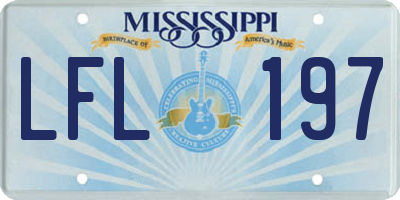 MS license plate LFL197