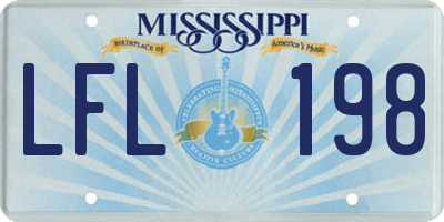 MS license plate LFL198