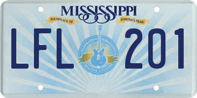 MS license plate LFL201