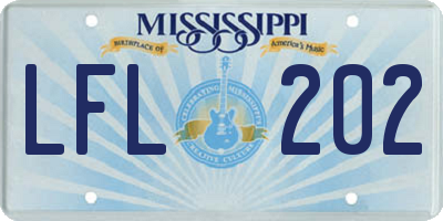 MS license plate LFL202