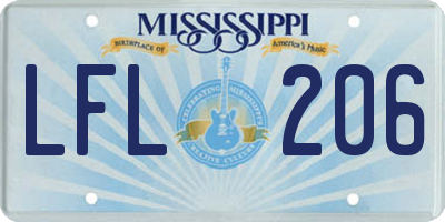 MS license plate LFL206
