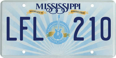 MS license plate LFL210