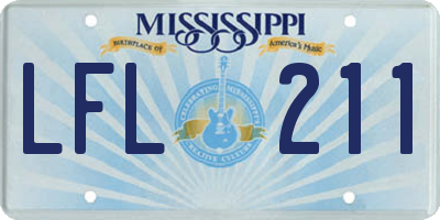 MS license plate LFL211
