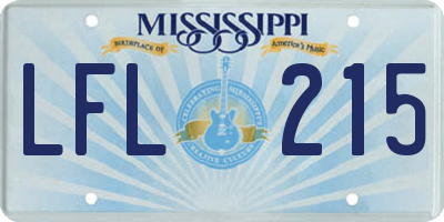 MS license plate LFL215