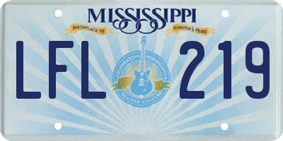 MS license plate LFL219