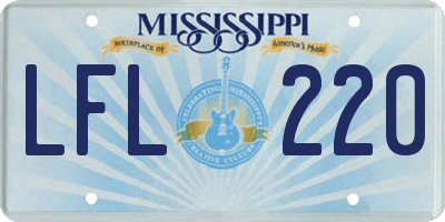 MS license plate LFL220