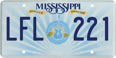 MS license plate LFL221