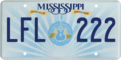 MS license plate LFL222