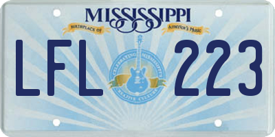 MS license plate LFL223