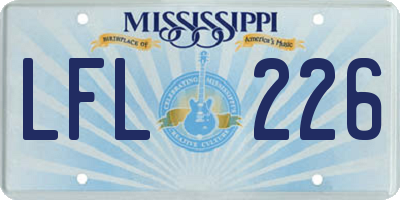 MS license plate LFL226