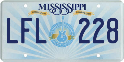MS license plate LFL228