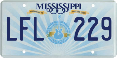 MS license plate LFL229