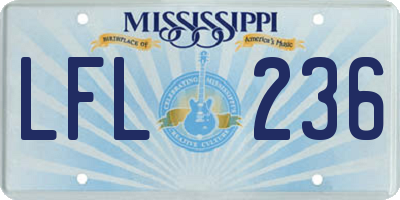 MS license plate LFL236