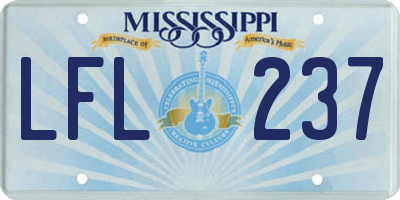 MS license plate LFL237