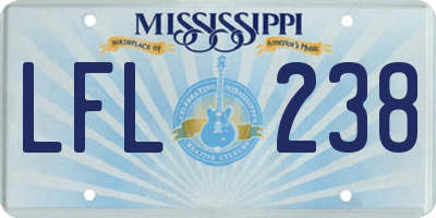 MS license plate LFL238