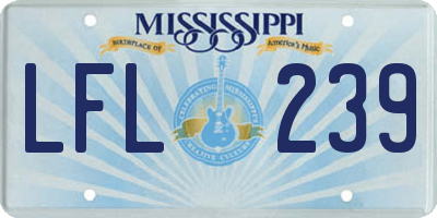 MS license plate LFL239