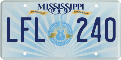 MS license plate LFL240