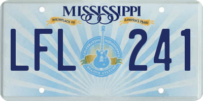 MS license plate LFL241