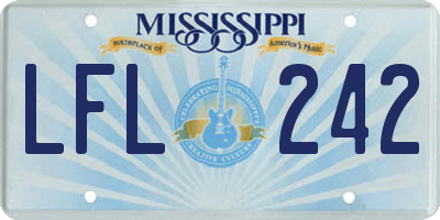 MS license plate LFL242