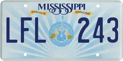 MS license plate LFL243