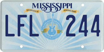 MS license plate LFL244