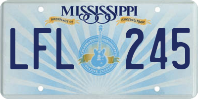 MS license plate LFL245