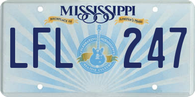 MS license plate LFL247