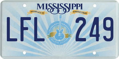 MS license plate LFL249