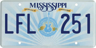 MS license plate LFL251