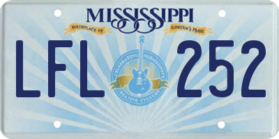 MS license plate LFL252