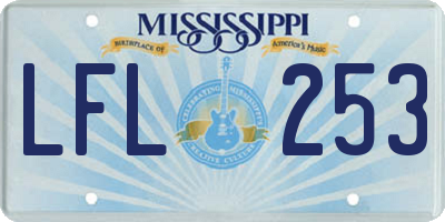 MS license plate LFL253