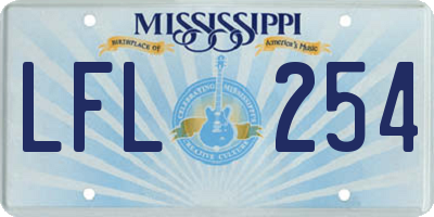 MS license plate LFL254
