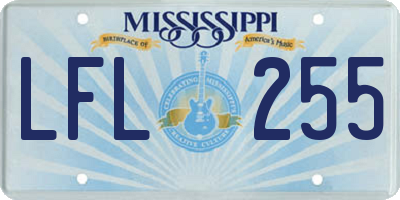 MS license plate LFL255