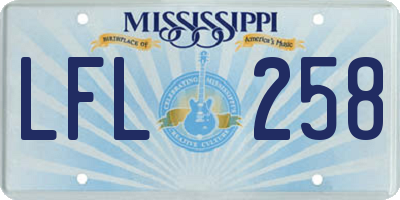 MS license plate LFL258
