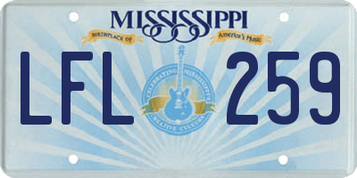 MS license plate LFL259