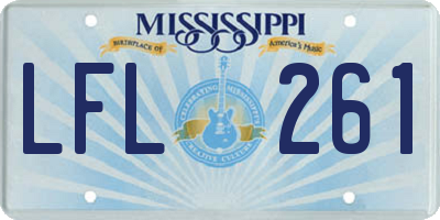 MS license plate LFL261