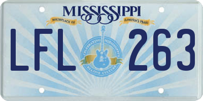 MS license plate LFL263