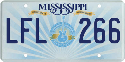 MS license plate LFL266
