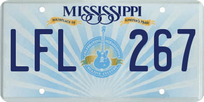 MS license plate LFL267
