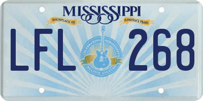 MS license plate LFL268