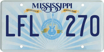 MS license plate LFL270