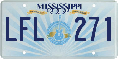 MS license plate LFL271