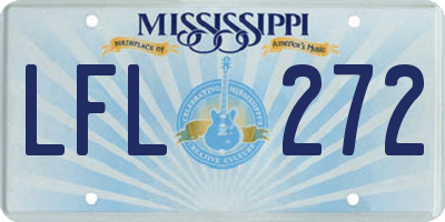 MS license plate LFL272