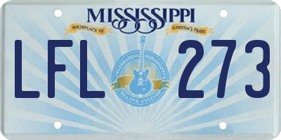 MS license plate LFL273